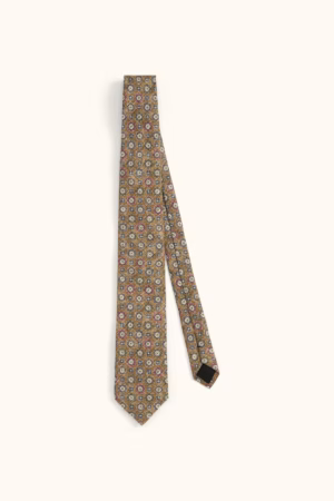 Oscar Jacobson - Floral Pattern Tie Brown