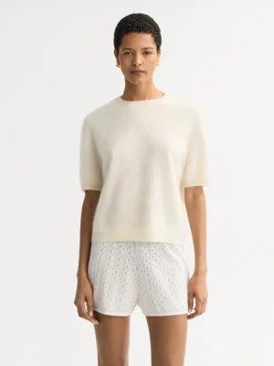 Soft Goat - Brushed Short Sleeve Feather White