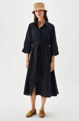 Busnel - Nala Linen Midi Dress Marine