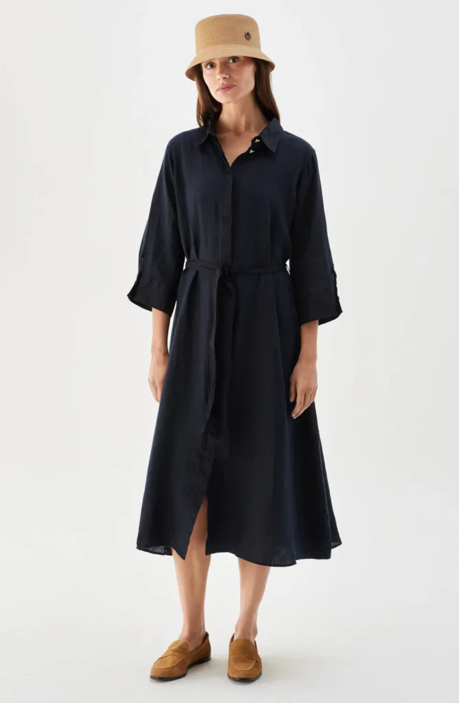 Busnel - Nala Linen Midi Dress Marine