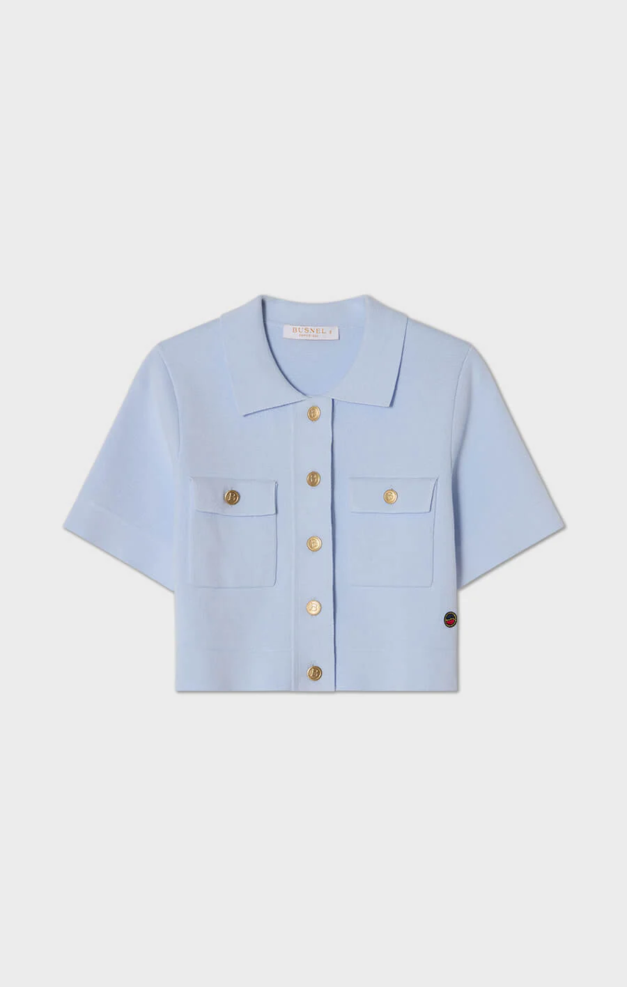 Busnel - Valery Cropped Cotton Jacket Ice Blue