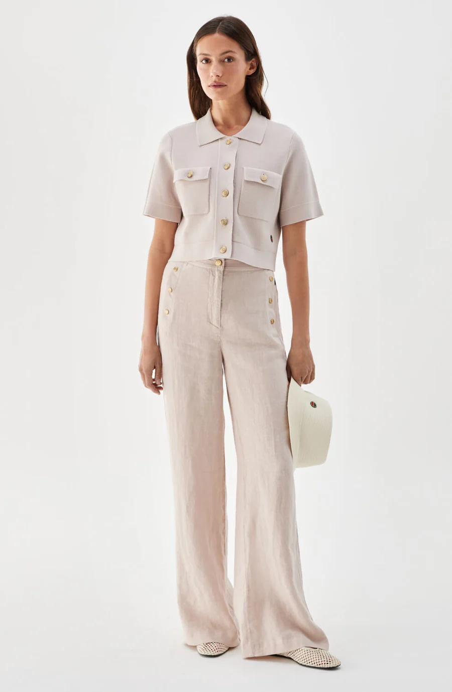 Busnel - Valery Cropped Cotton Jacket Light Rose