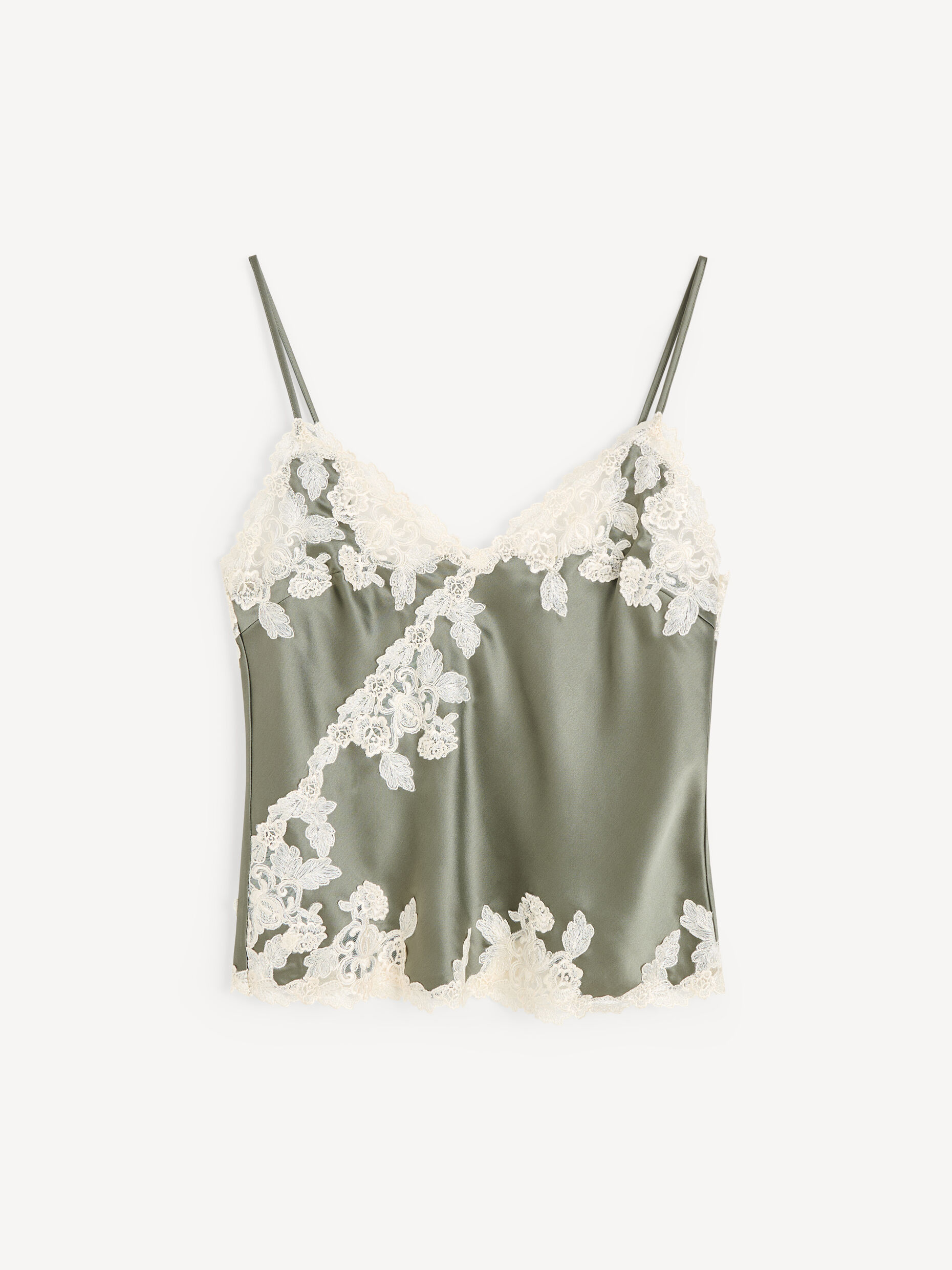 By Malene Birger - Madeleine Satin Top Deep Lichen Green