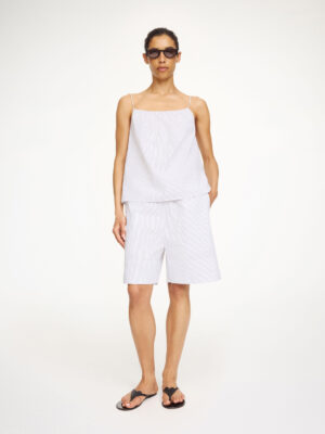 By Malene Birger - Siona Organic Cotton Shorts Black White Small Stripe