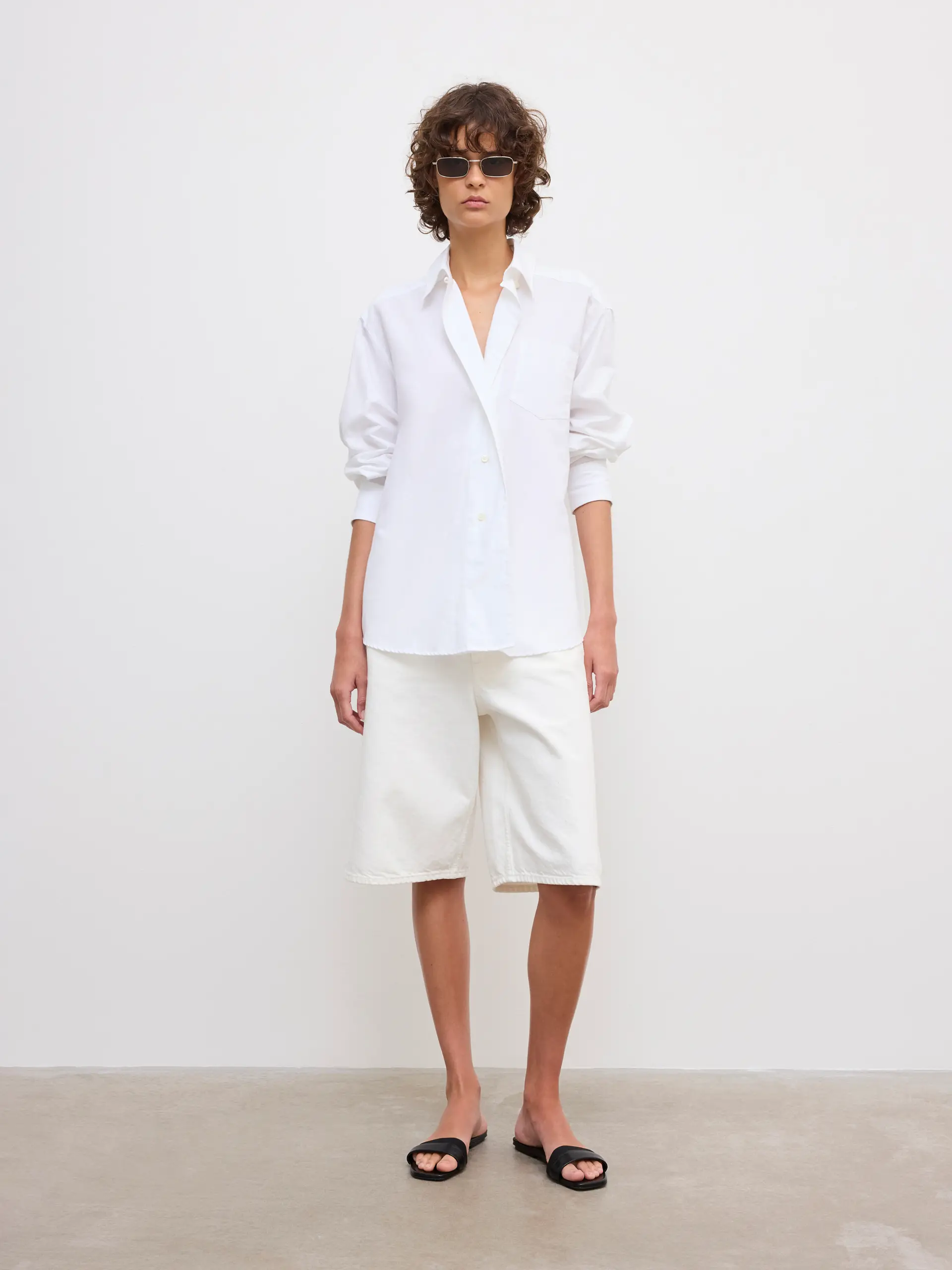 Dagmar - Asymmetric Shirt White