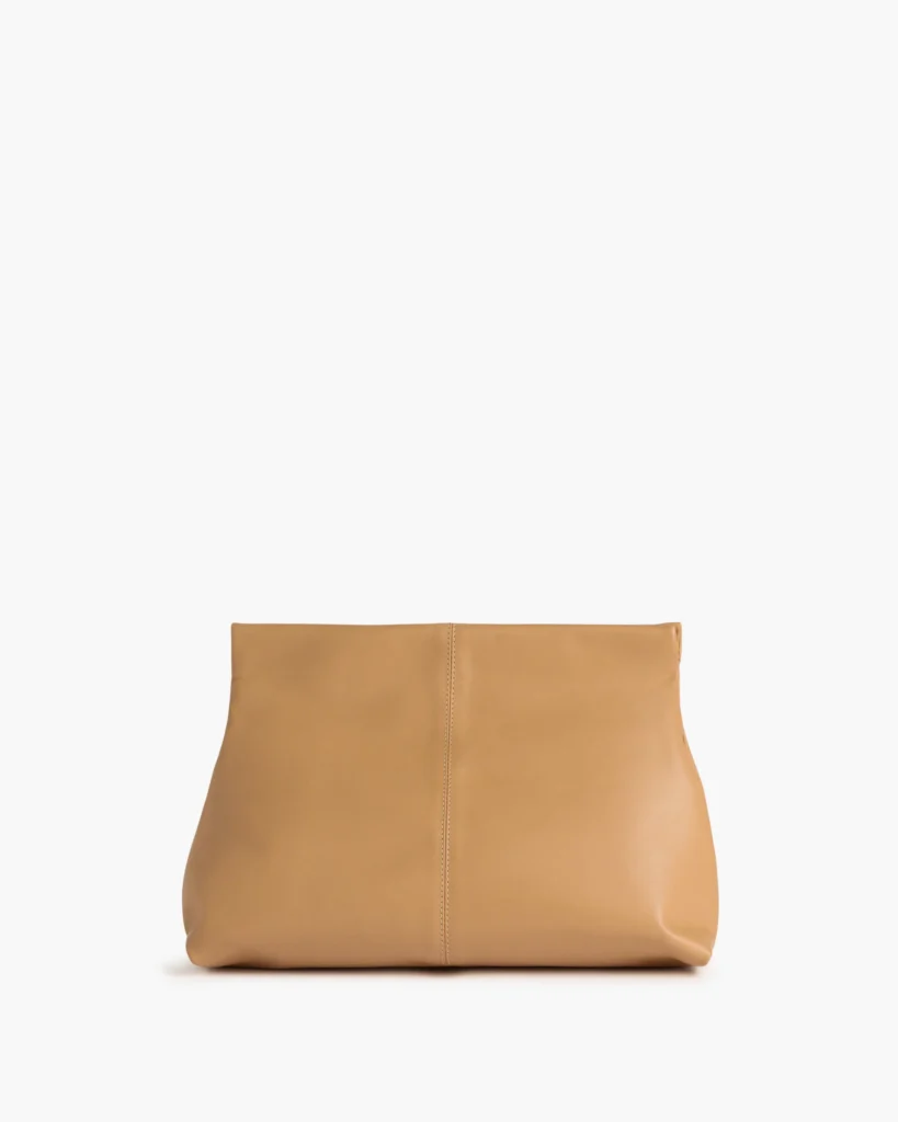 Flattered - Clay Clutch Leather Biscotti
