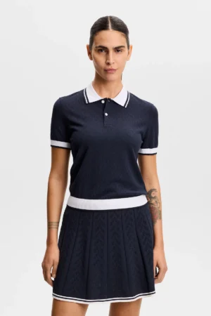J.Lindeberg - Polly Pointelle Polo Navy