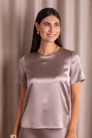 Original Story - Short-Sleeved Satin Shirt