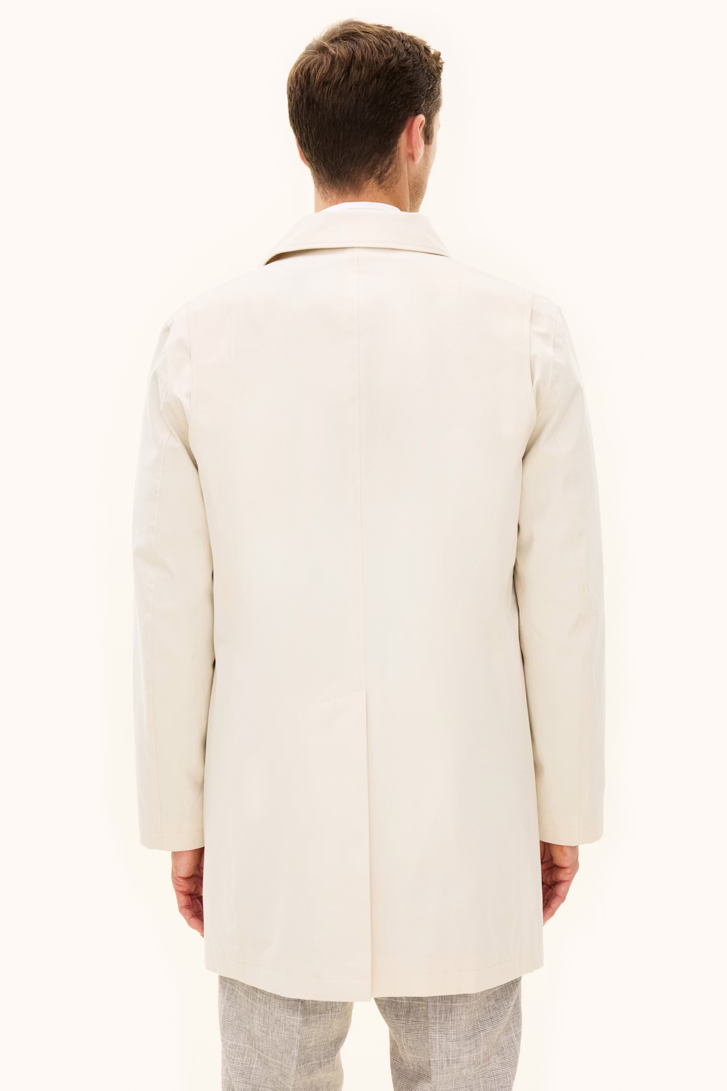 Oscar Jacobson - Car Coat Cotton Twill White