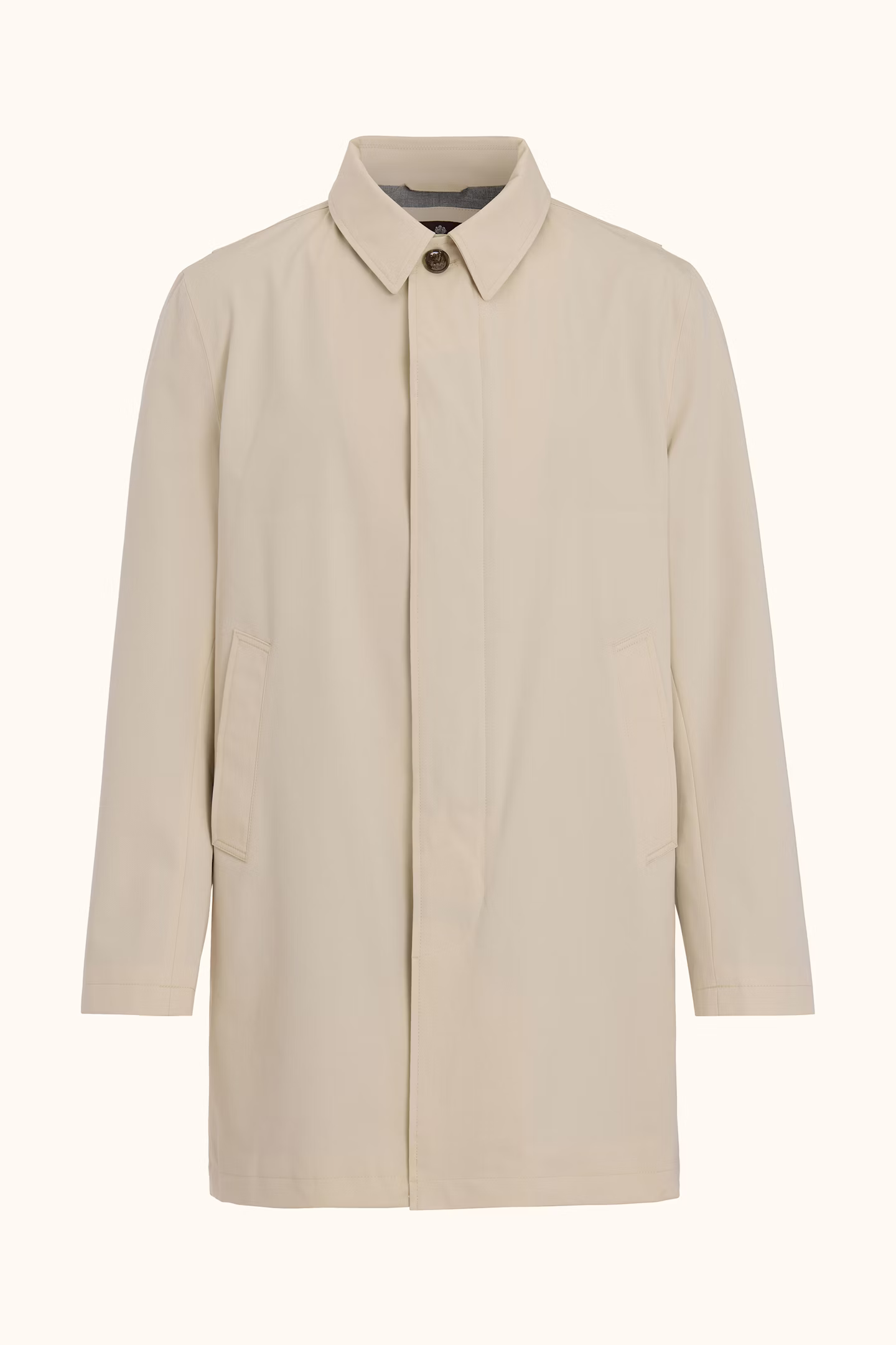 Oscar Jacobson - Car Coat Cotton Twill White