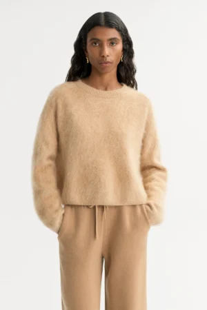 Soft Goat - Brushed Crewneck Camel