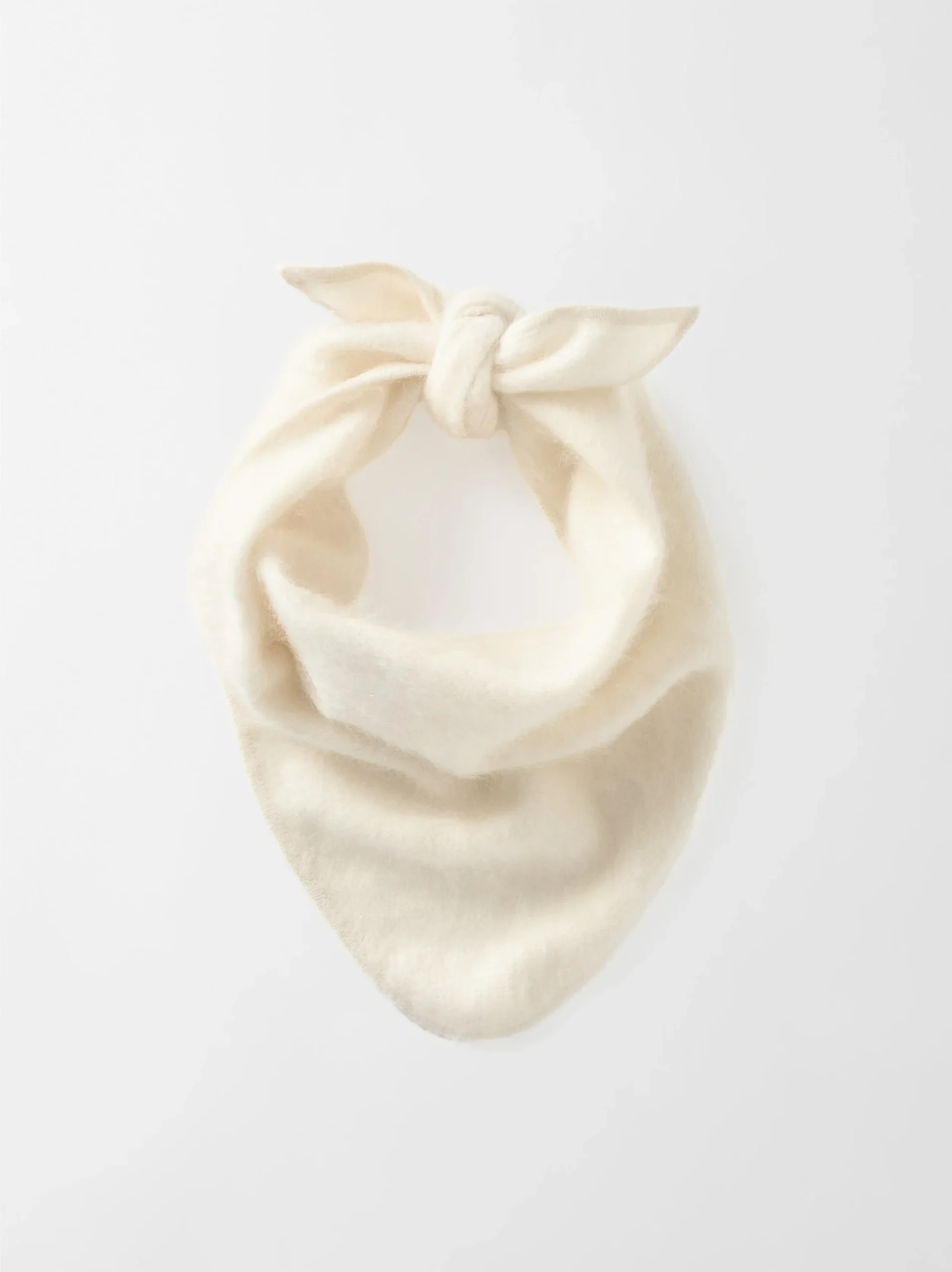 Soft Goat - Brushed Triangle Scarf Feather White