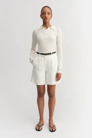 Almada Label - Blair Crepe Shorts Cream