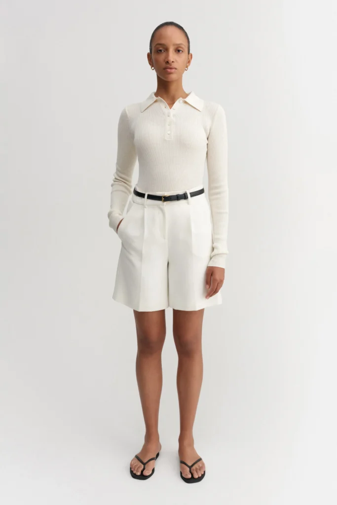 Almada Label - Blair Crepe Shorts Cream