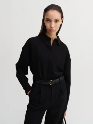 Almada Label - Finn Crepe Shirt Black