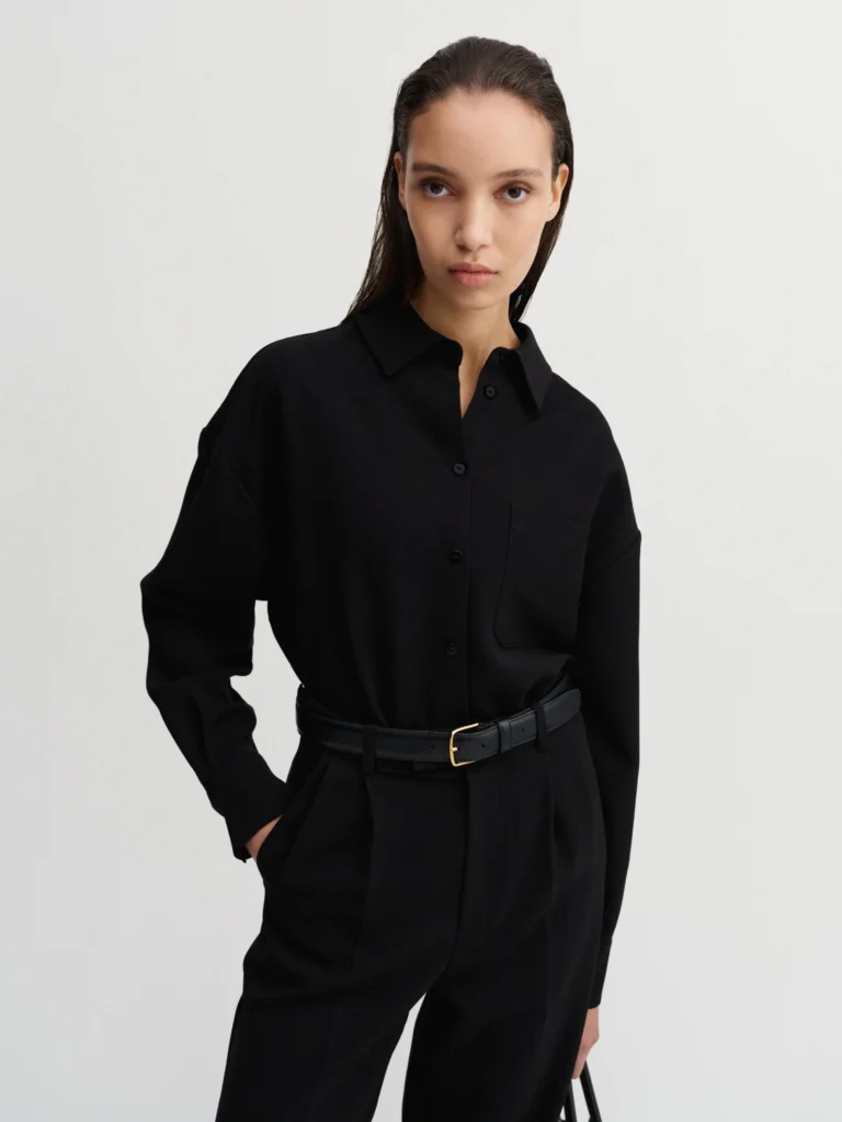Almada Label - Finn Crepe Shirt Black