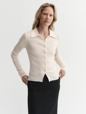 Almada Label - Lili Rib Cardigan Cream