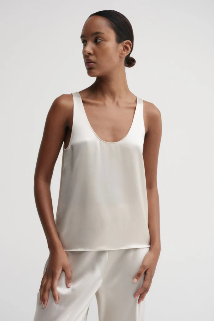 Almada Label - Romy Satin Top Pearl
