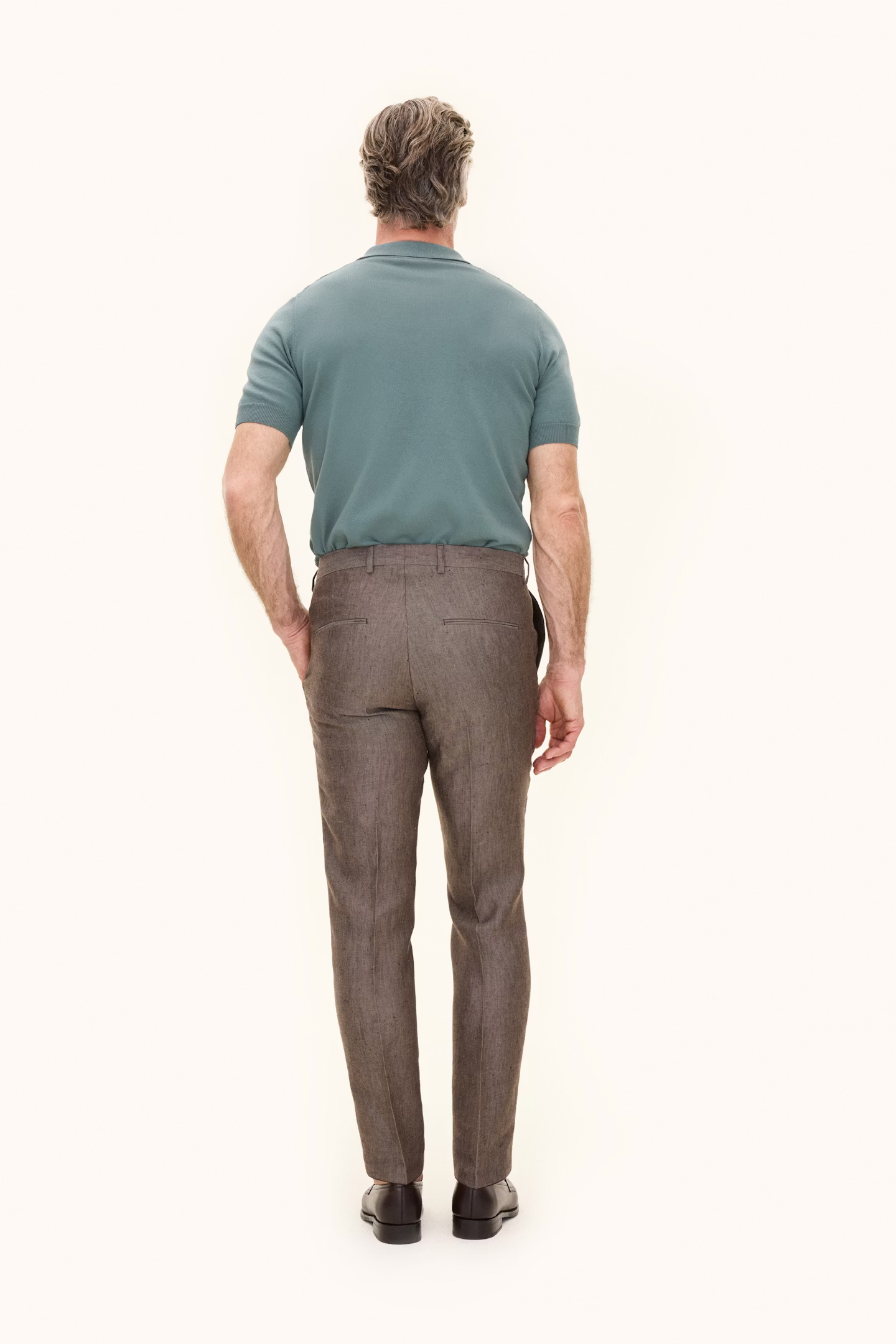 Oscar Jacobson - Denz Linen Trousers Brown