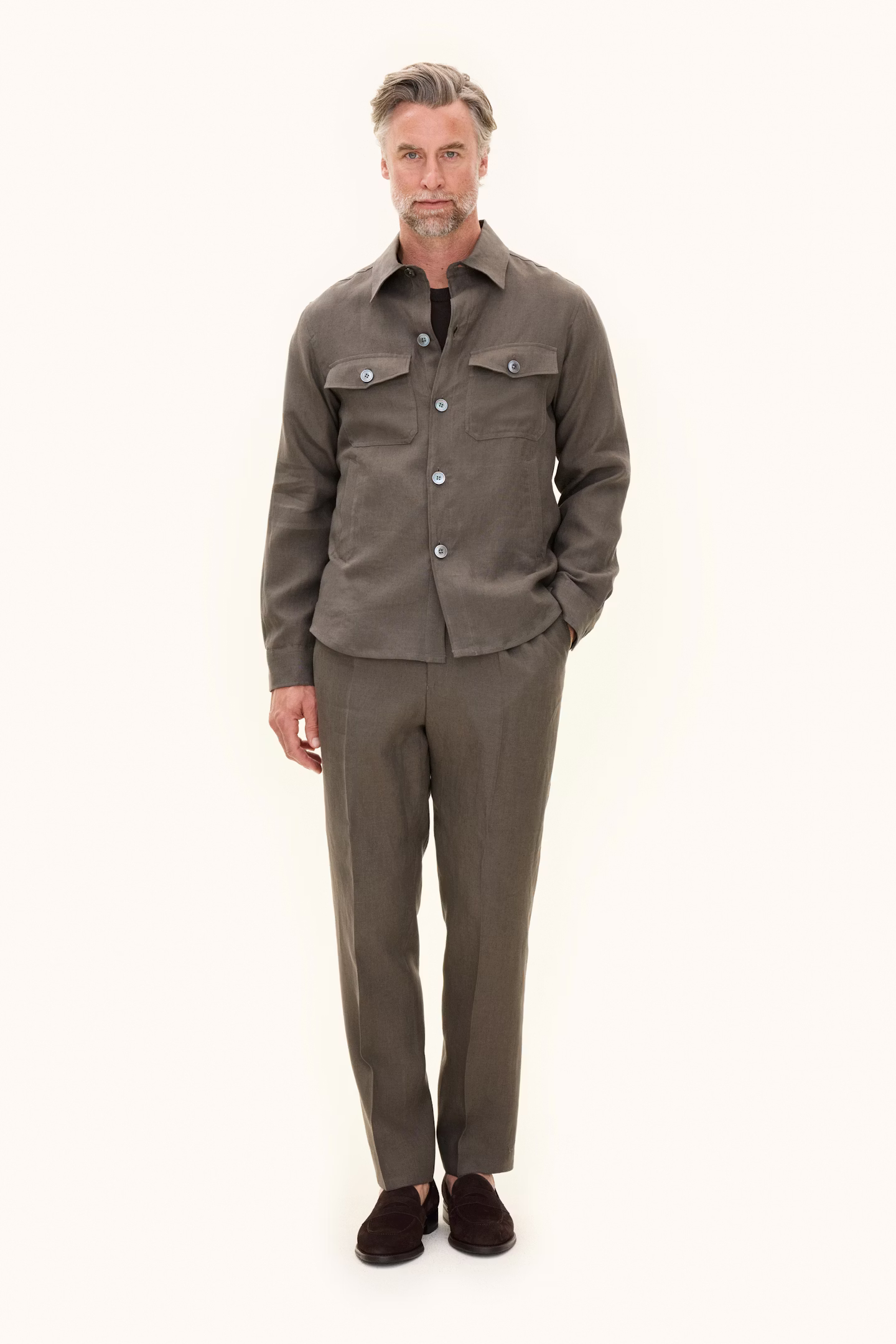Oscar Jacobson - Maverick Regular Fit Linen Shirt Jacket