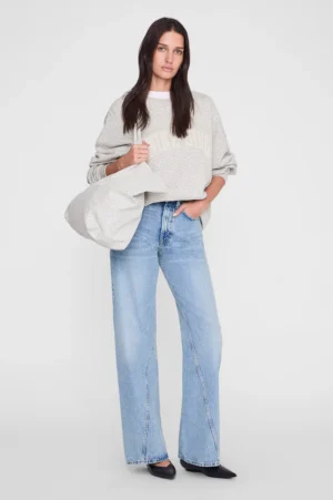 Anine Bing - Miles Sweatshirt Washed White Leopard