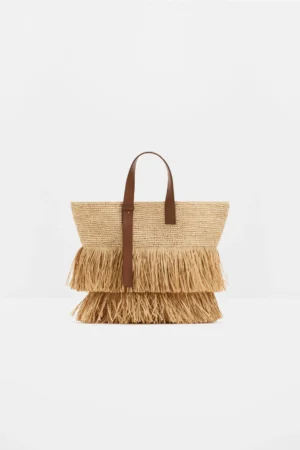 Malina - Jina Raffia Tote Bag
