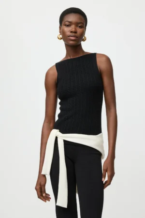 Soft Goat - Fine Cable Knit Singlet