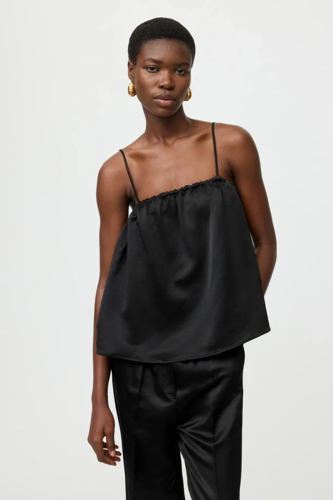 Soft Goat - Silk Singlet Black