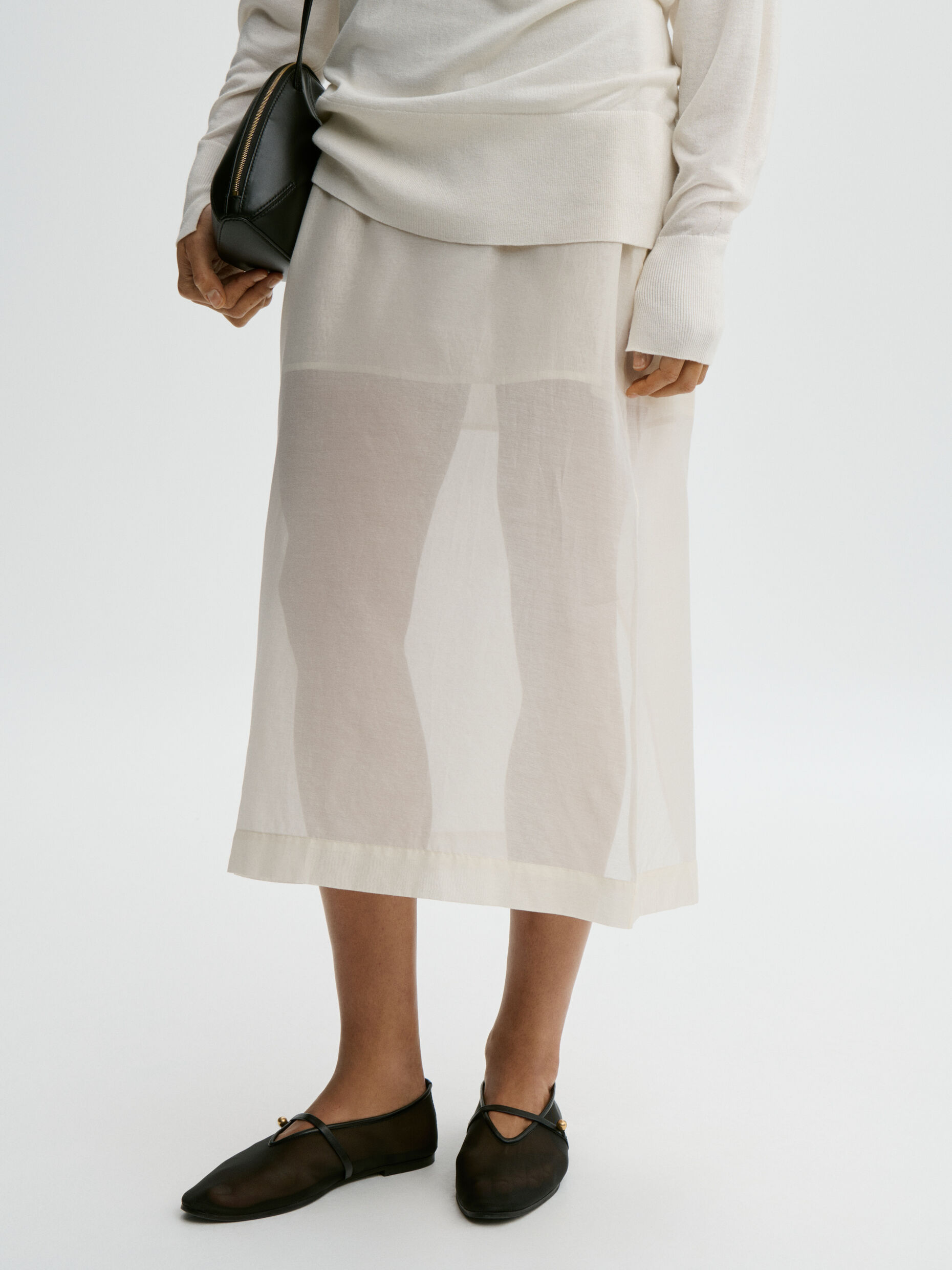 By Malene Birger - Esta Silk Organza Skirt Soft White