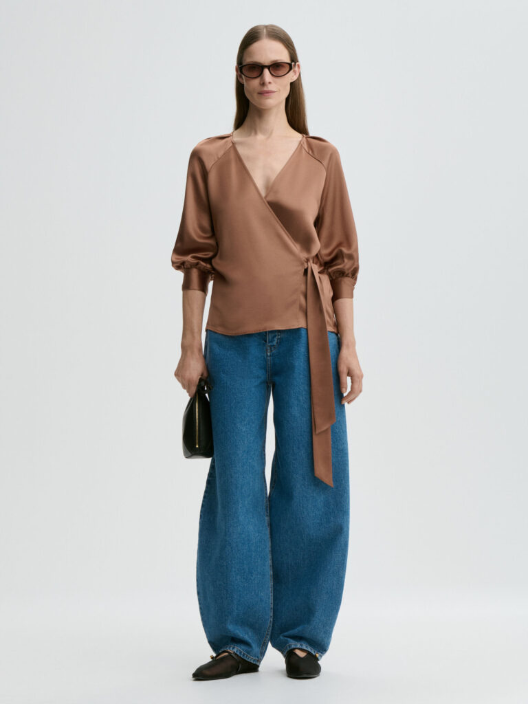 By Malene Birger - Pacey Satin Blouse Latte Brown