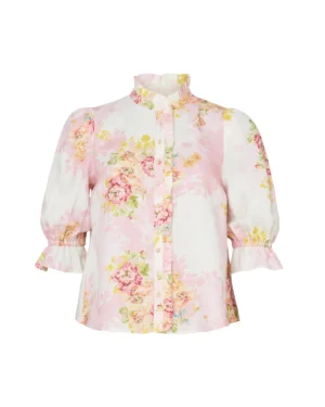 By Timo - Linen Ruffle Blouse