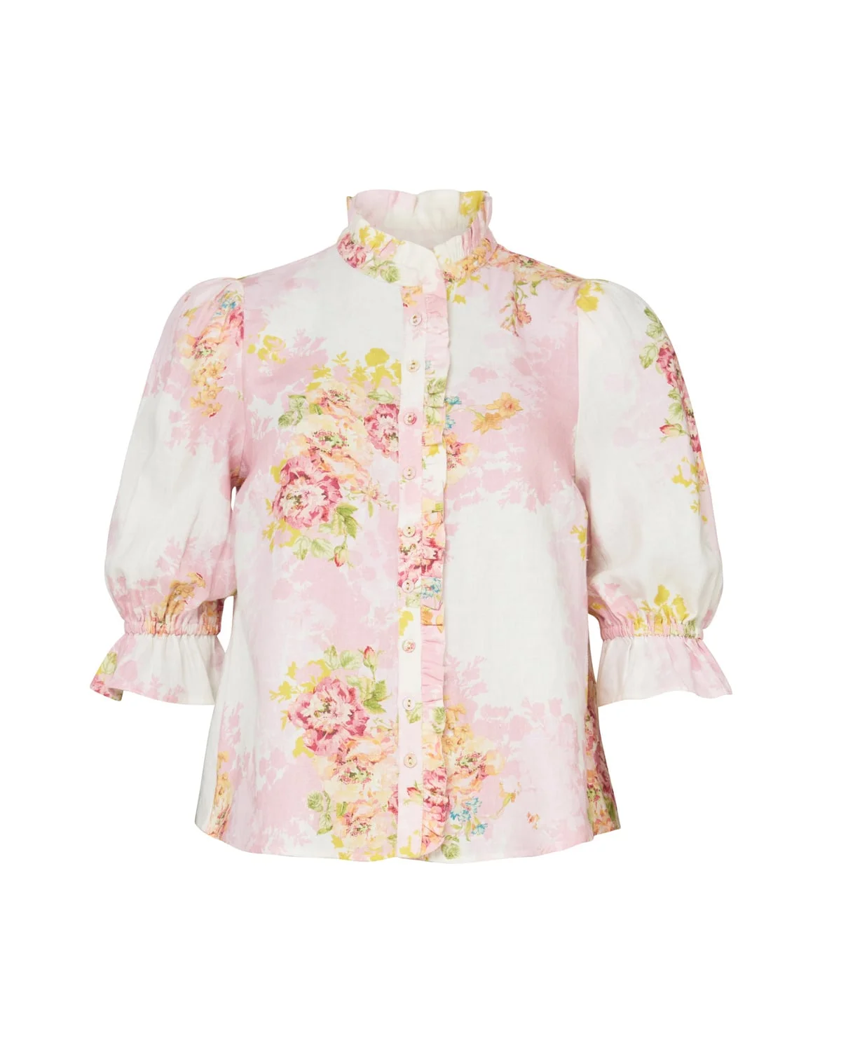 By Timo - Linen Ruffle Blouse