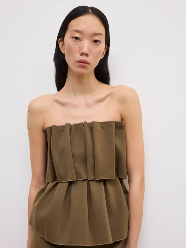 Dagmar - Sculpted Tube Top Olive Green