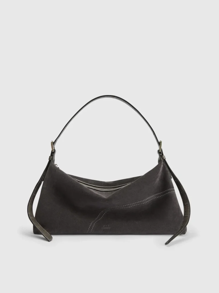 ATP Atelier - Castellare Suede Shoulder Bag Peltro