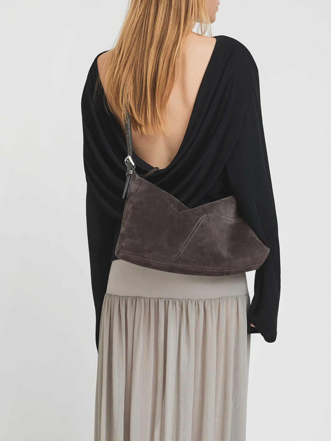 ATP Atelier - Castellare Suede Shoulder Bag Peltro
