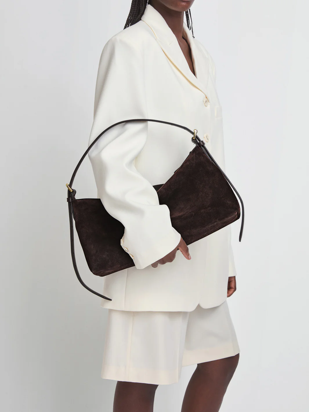 ATP Atelier - Castellare Suede Shoulder Bag Walnut