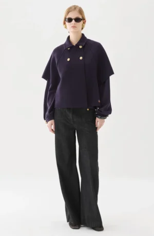 Busnel - Gertrude Short Wool Cape Prune