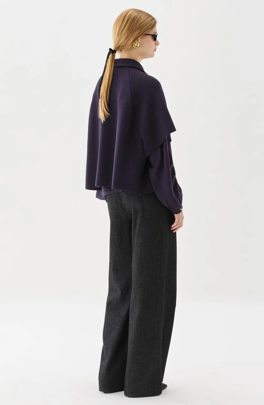 Busnel - Gertrude Short Wool Cape Prune