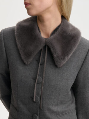By Malene Birger - Cowie Faux Fur Collar Brushed Grey