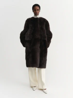 Almada Label - Gemma Shearling Coat Chocolate
