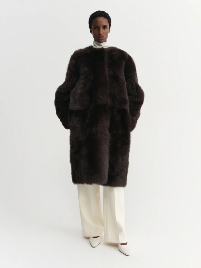 Almada Label - Gemma Shearling Coat Chocolate