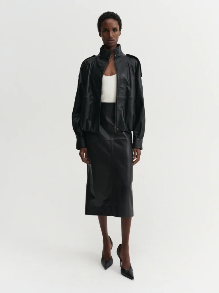 Almada Label - Mija Leather Bomber Jacket