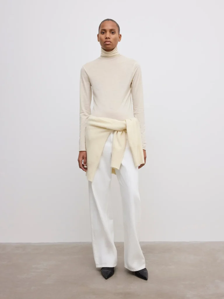 Dagmar - Wool Jersey Rollneck Cream White