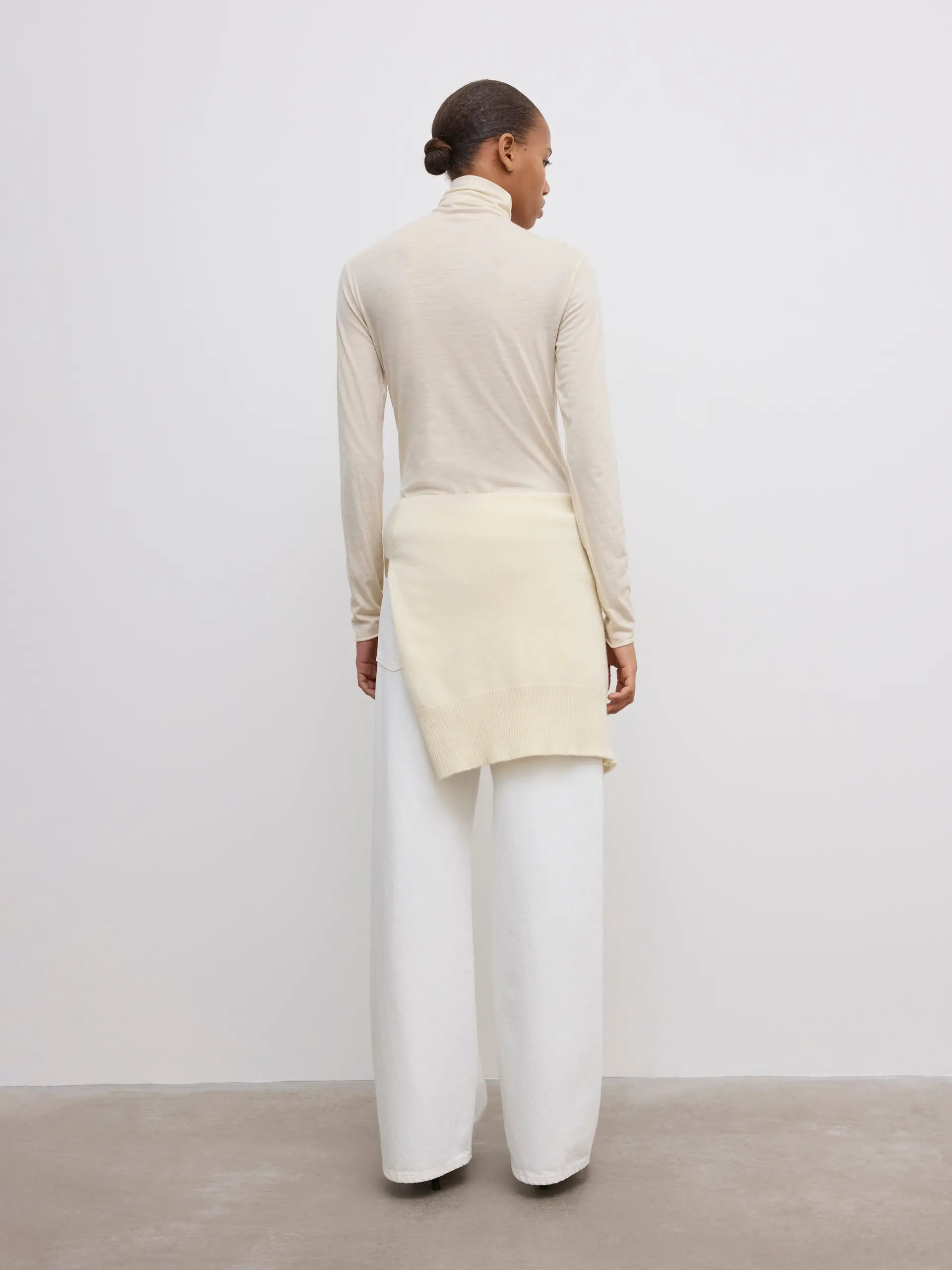 Dagmar - Wool Jersey Rollneck Cream White