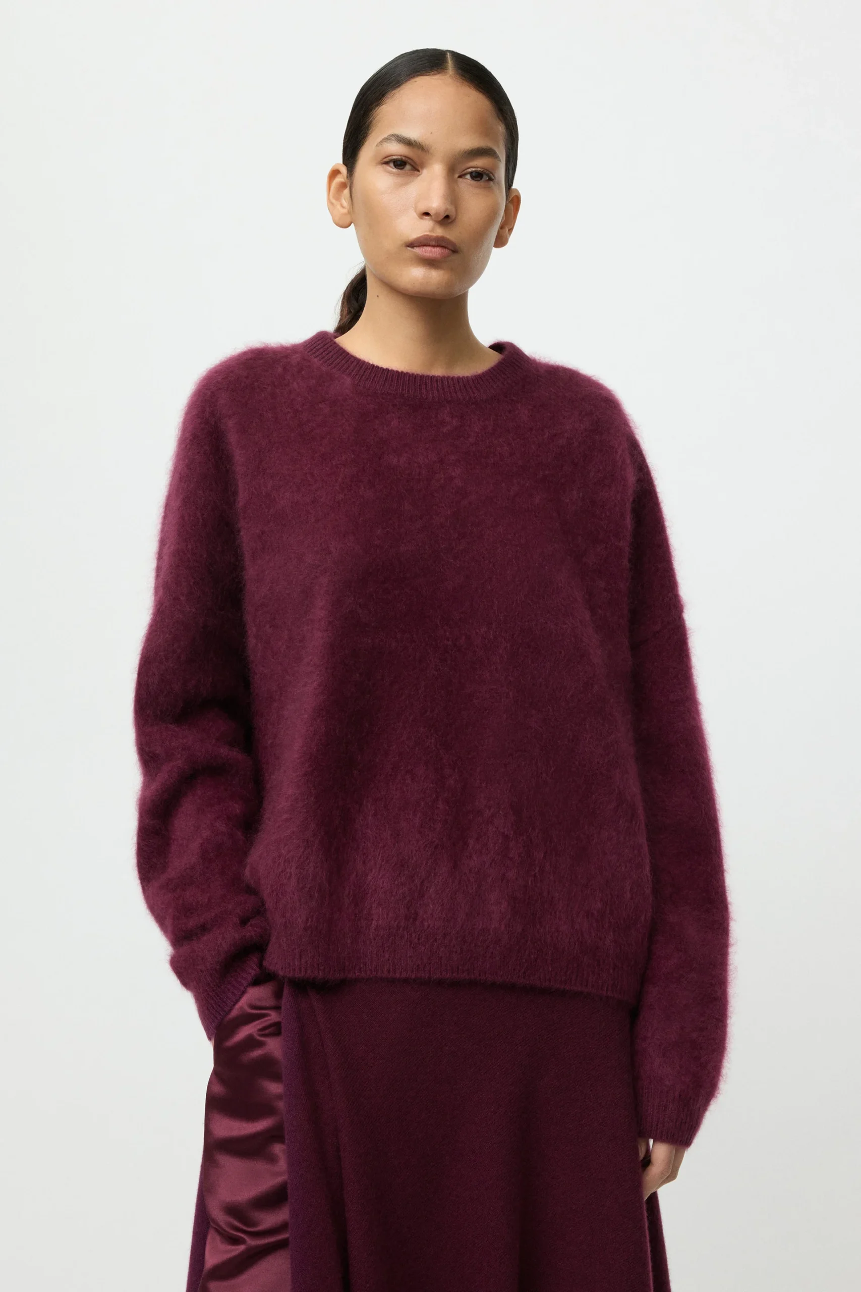 Soft Goat - Brushed Boyfriend Crewneck Bordeaux