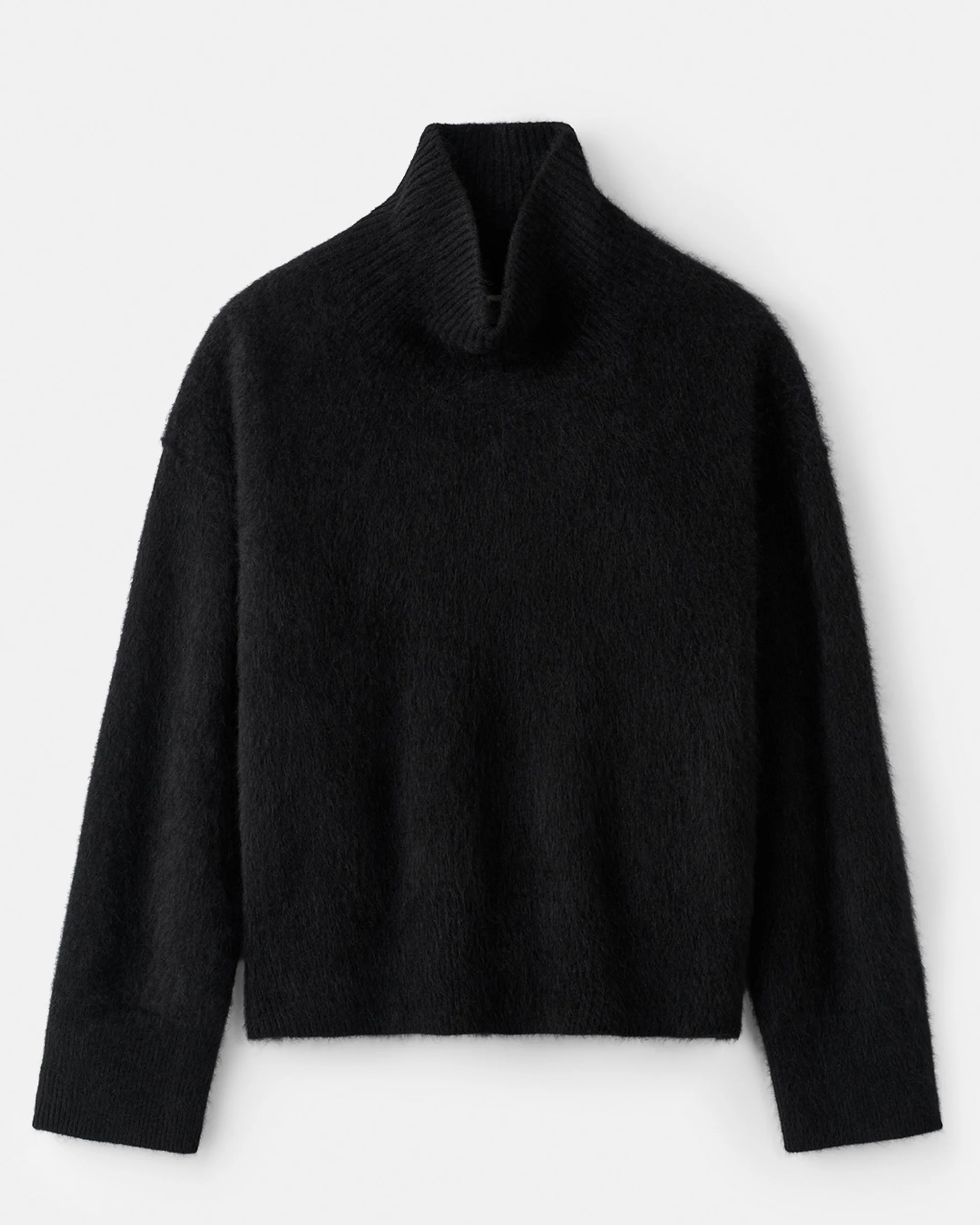 Soft Goat - Brushed Boyfriend Turtleneck Black