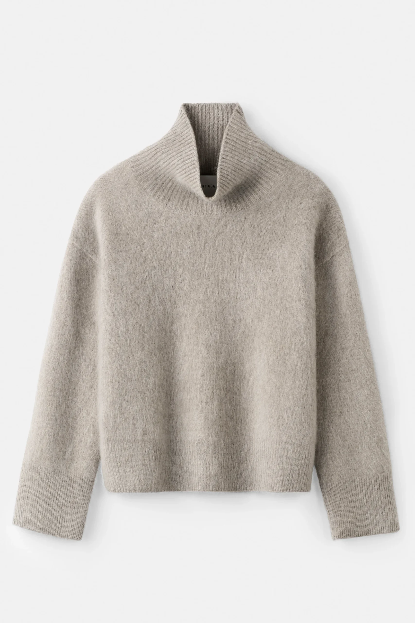 Soft Goat - Brushed Boyfriend Turtleneck Greige