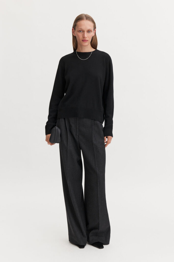 Filippa K - Darcey Flannel Trousers Antracite Pinstripe