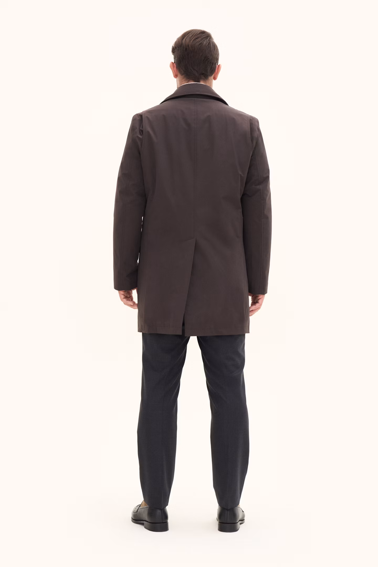 Oscar Jacobson - Zipped Padded Car Coat Brown
