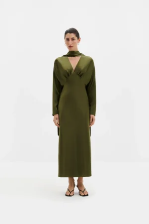 Malina - Ingrid Midi Dress Moss Green